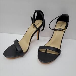 Elegant Black Heels with Ankle Strap